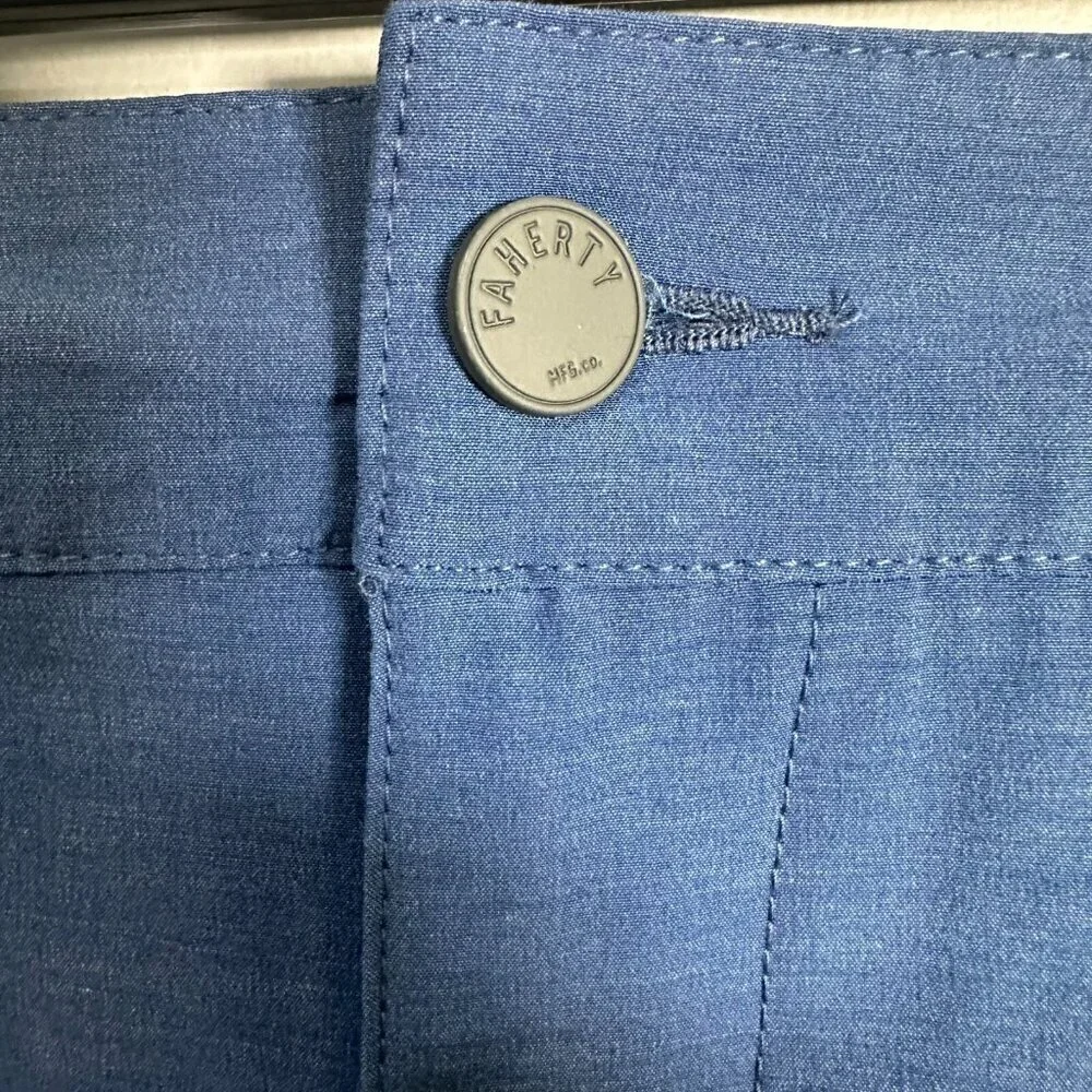 Faherty Belt Loop All Day Shorts Casual Comfort Blue Men's Size 38 Chino